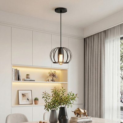 1 - Light Matte Black Chandelier Pendant
