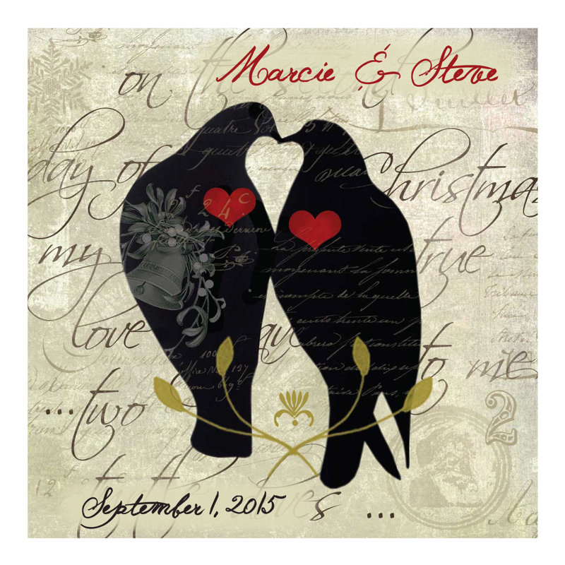 Décalcomanie murale personnalisée love oiseaux, H 20 po x l 20 po, Oui