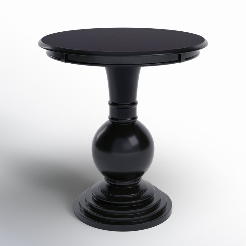 Table de bout à piédestal rond 26 po Kight , Noir
