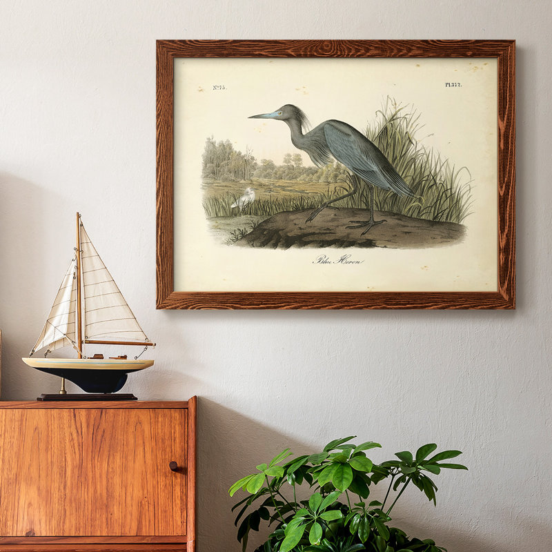Audubons Blue Heron, reproduction d'art sur toile, H 26 po x l 38 po x P 1,5 po, Érable