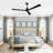 52" Modern 3-Blade Propeller Ceiling Fan without Lights, Remote Control Included, 5"/10" Downrods,-1826457525