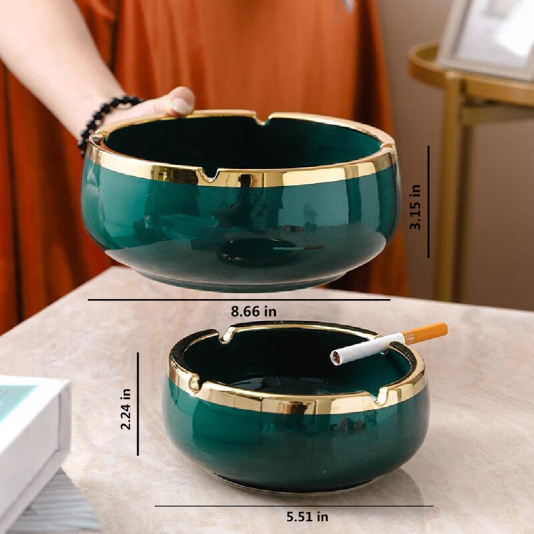 Buy Blue Pottery Ashtray (green) Online in Dark Green Color