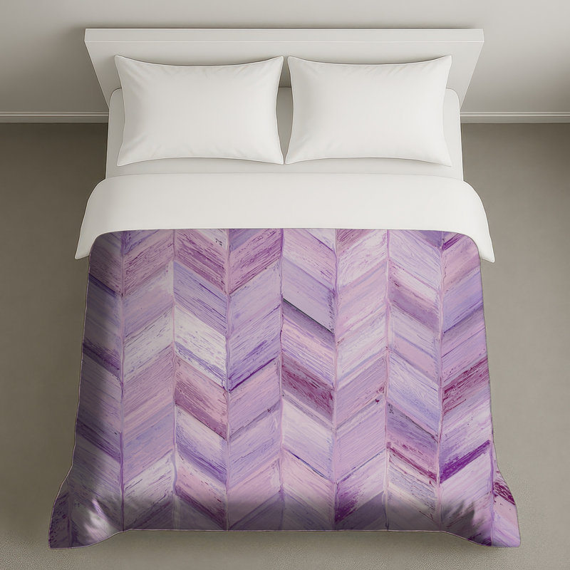 Purple Chevron Pattern Duvet Covers, Twin