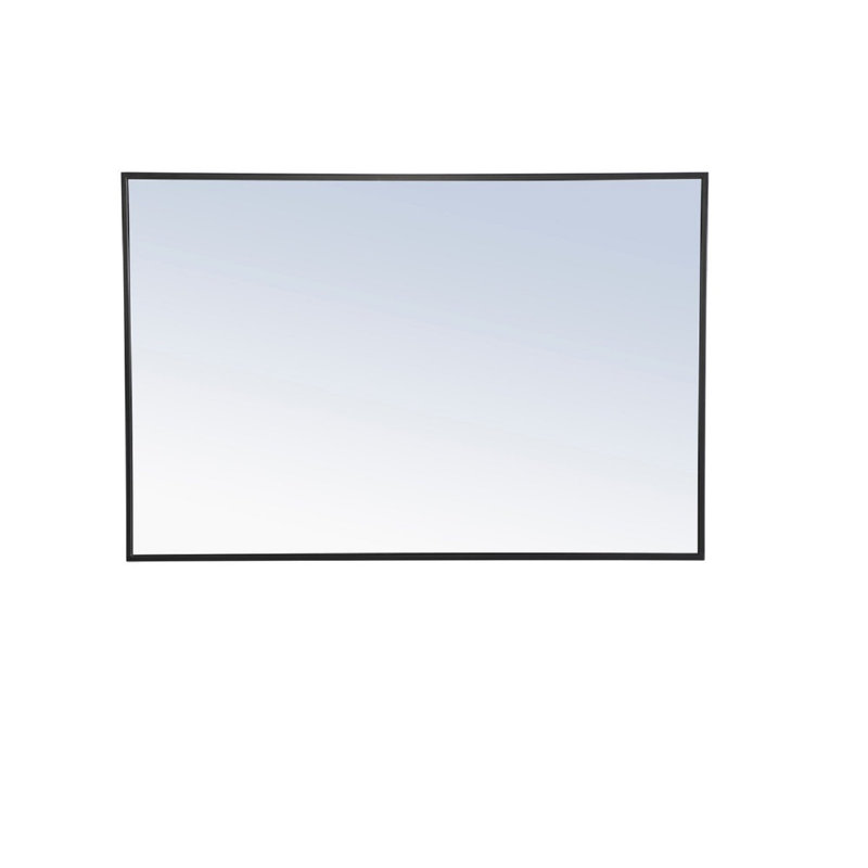 Sabine Metal Rectangle Wall Mirror, 42" x 28", Black