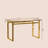 51" Modern Minimalist Rectangular Glass Dining Table for 4-6 with 0.31" Tempered Glass Tabletop and Golden Chrome Metal Legs