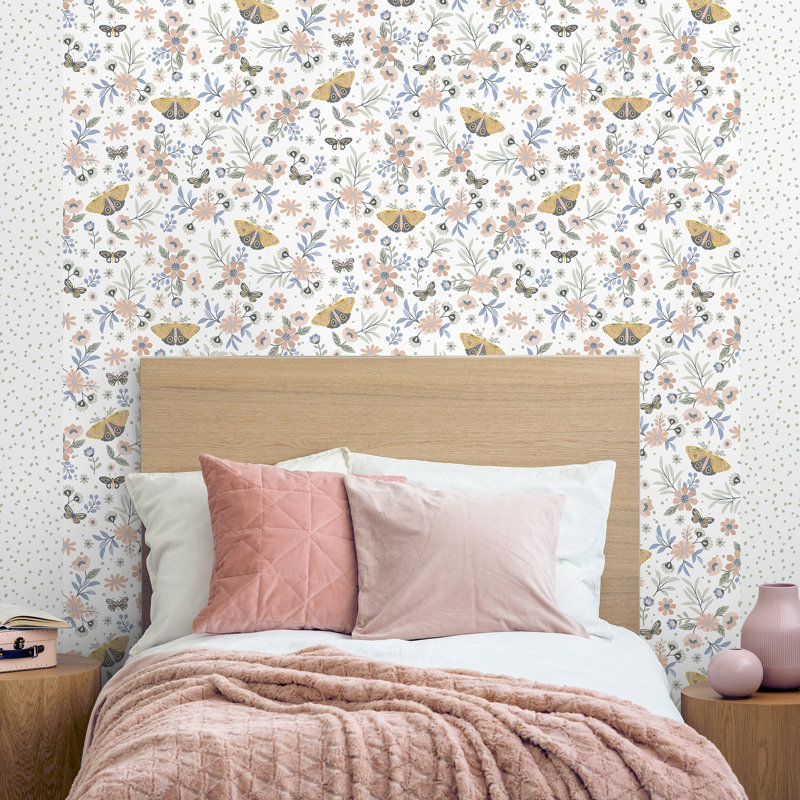 Papier peint Whimsical Meadow, Orange