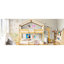 Lit superposé simple en bois massif avec tente - cadre de rangement supplémentaire-36730791