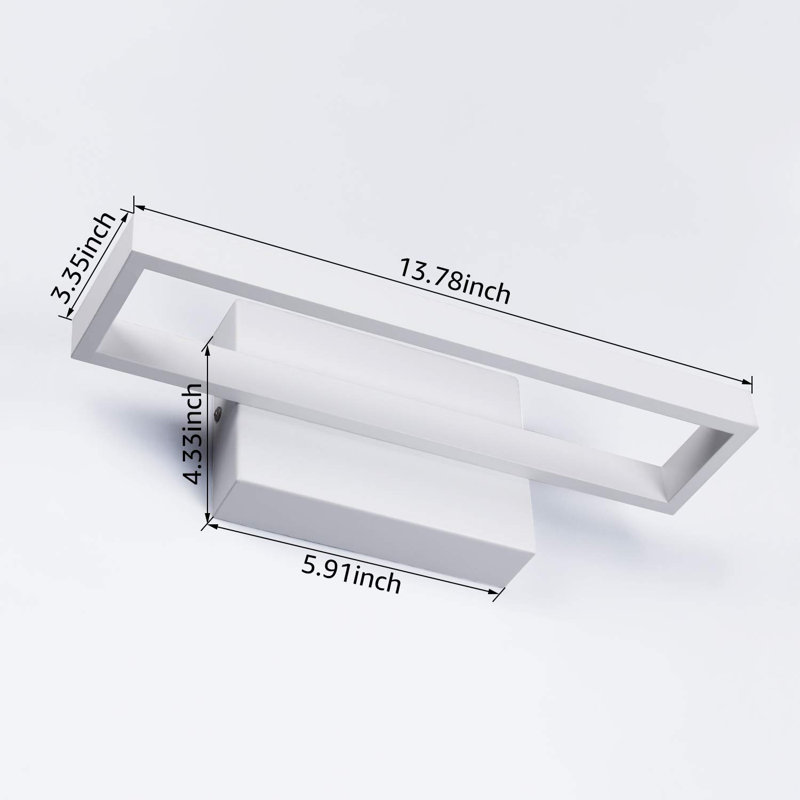 Henfield Commercial Grade LED Rectangle Flush Mounted Wall Sconce 6000K Pure White