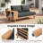 4 PCS Outdoor Eucalyptus Sectional Seating Group With Cushions-429597739