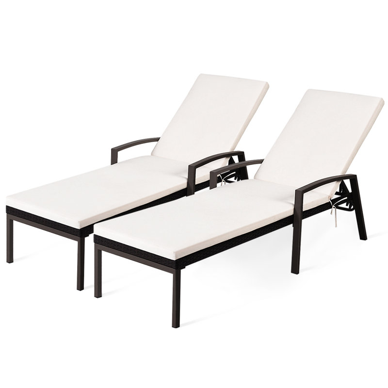 Chaise longue d'extérieur en métal Kestrel, Blanc