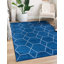 Tapis bleu marine à motif géométrique Debrodie-1351287654
