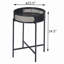 Table de bout noire avec plateau