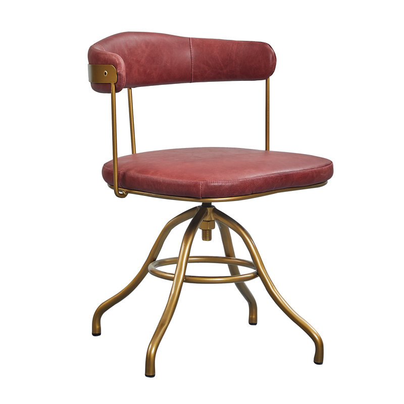 Avante Genuine Leather Swivel Task Chair, Red