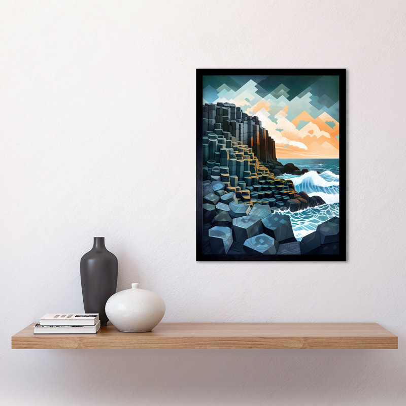 Maillet Giants Causeway Northern Ireland Basalt Formations And Polygonal Clouds - Single Picture Frame Print