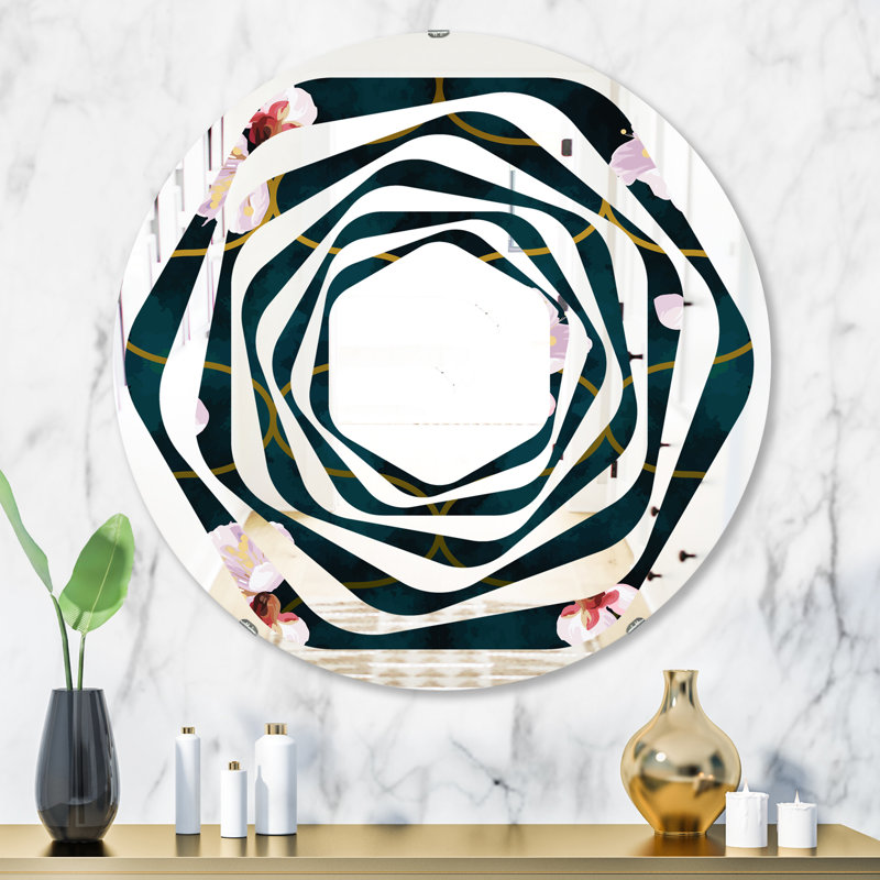 Miroir mural Whirl Flower II, H 23,6 po x l 23,6 po