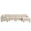 Canapé modulaire moderne, canapé convertible 6 places (velours côtelé) (beige)-754534998