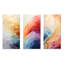 Minimalisme couleurs en harmonie - ensemble de 3 reproductions d'art mural abstraites en métal-393623770