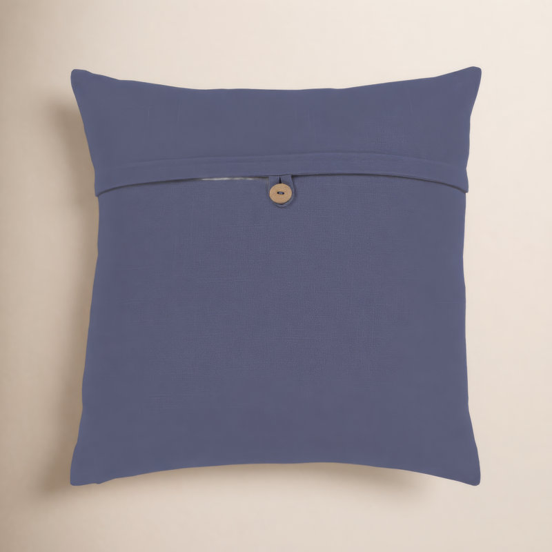 Housse et insert de coussin carré en coton Leigh, 18 po x 18 po, Marine, Polyester