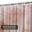 Rideau de douche imperméable à motif floral rose avec bordure en pastel rose et 12 crochets-629478981
