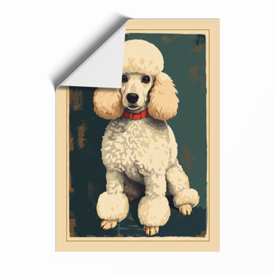 Show Poodle Portrait Japandi - Framed Print