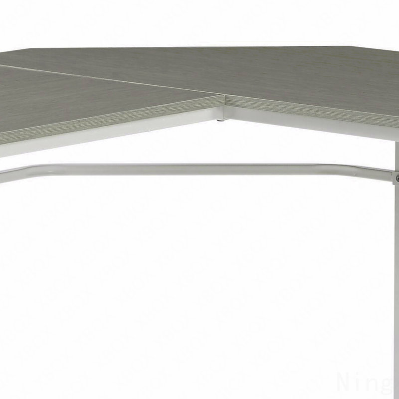 Gray & White L-Shaped Computer Desk
