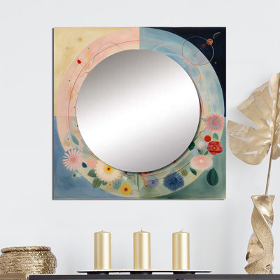 Denaria - Abstract Spirals Square Mirror For Wall Art Decor