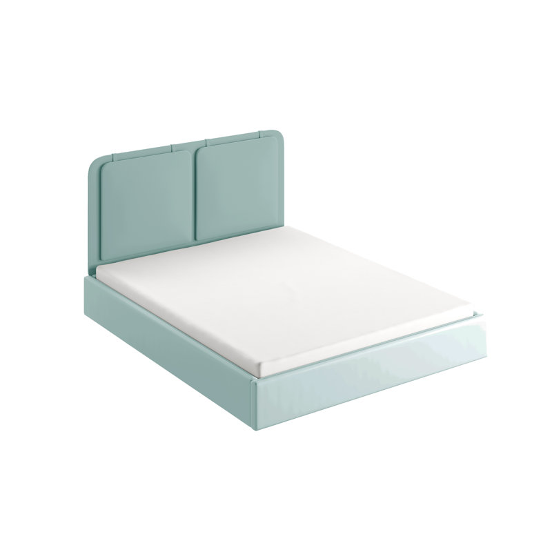 synergy Upholstered Velvet Lift Up Storage Bed, Blue