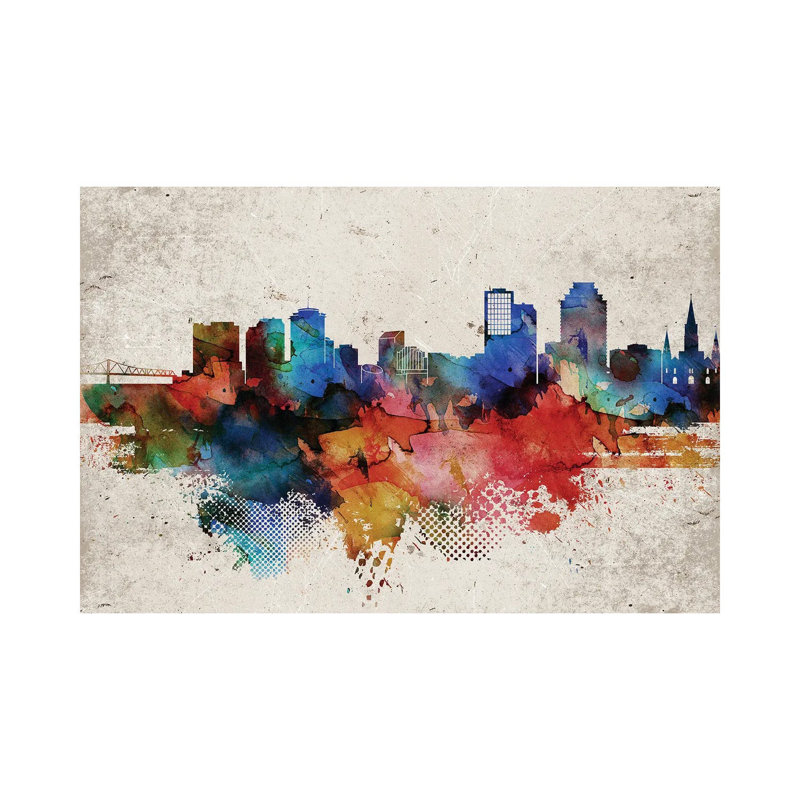 New Orleans Abstract - Wrapped Canvas Painting, 20.32cm H x 30.48cm W x 1.91cm D