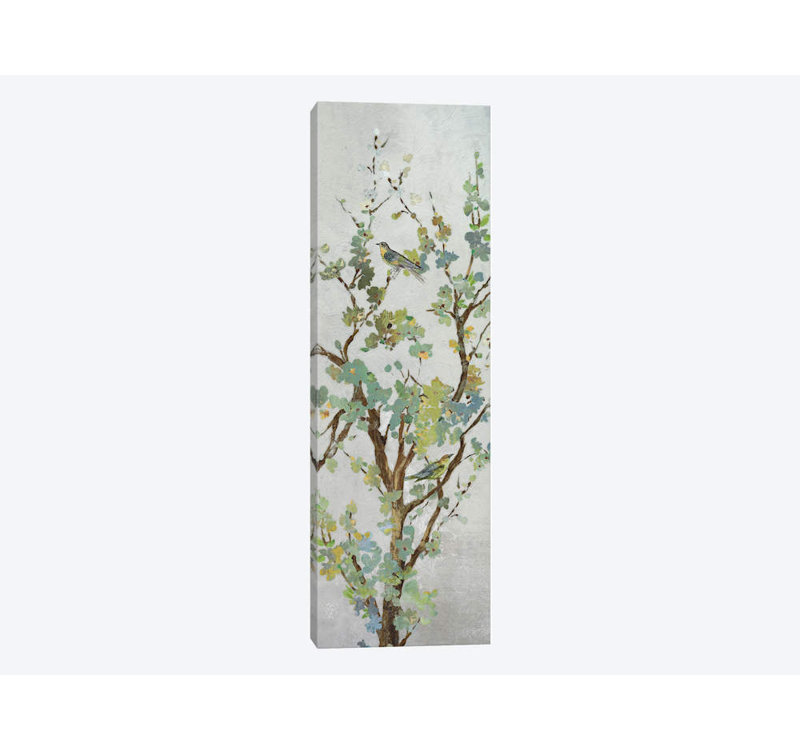« sage branch ii », impression sur toile tendue, H 36 po x l 12 po x P 1,5 po, Cadre noir