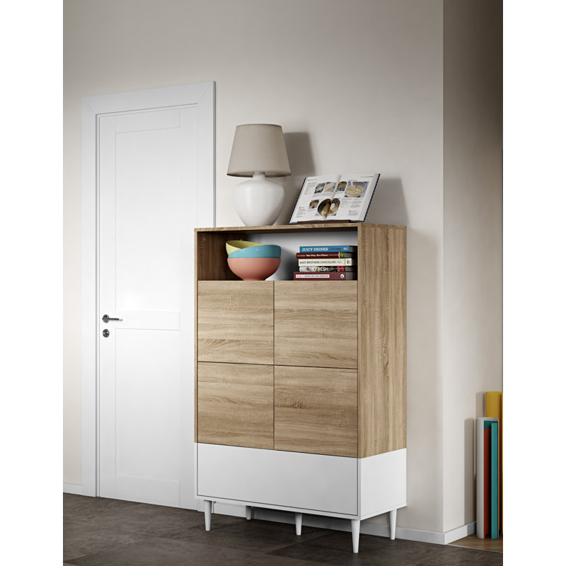Korsen 90cm Sideboard, Oak/White