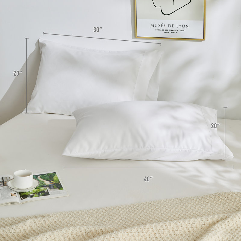 Ensemble de taies d'oreiller douces et brossées, Blanc, Taies d'oreiller pour grand lit