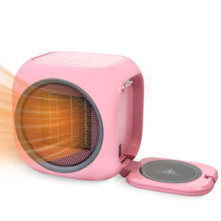 Space Heater with Mug Warmer, Electric Space Heaters for Indoor Use with Thermostatc, Candle Warmer Pate for Bedroom, Office