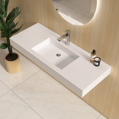 Lavabo de salle de bain mural 47 "à surface solide