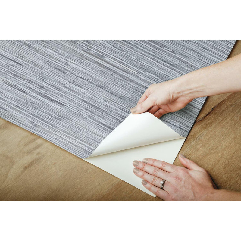 Eske Peel & Stick Striped Roll, Blue/Gray
