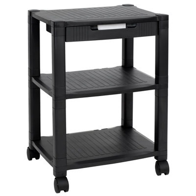 Mount-It! Adjustable Mobile Printer Stand with Drawer, 4 Swivel Wheels and Cable Management