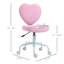 Chaise de bureau rose en forme de cœur, chaise pivotante réglable pour chambre à coucher et coiffeuse, style mignon et confortable