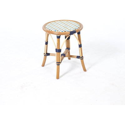 Tabouret bas Café Bistro bleu marine, bleu clair et crème - H 17 po