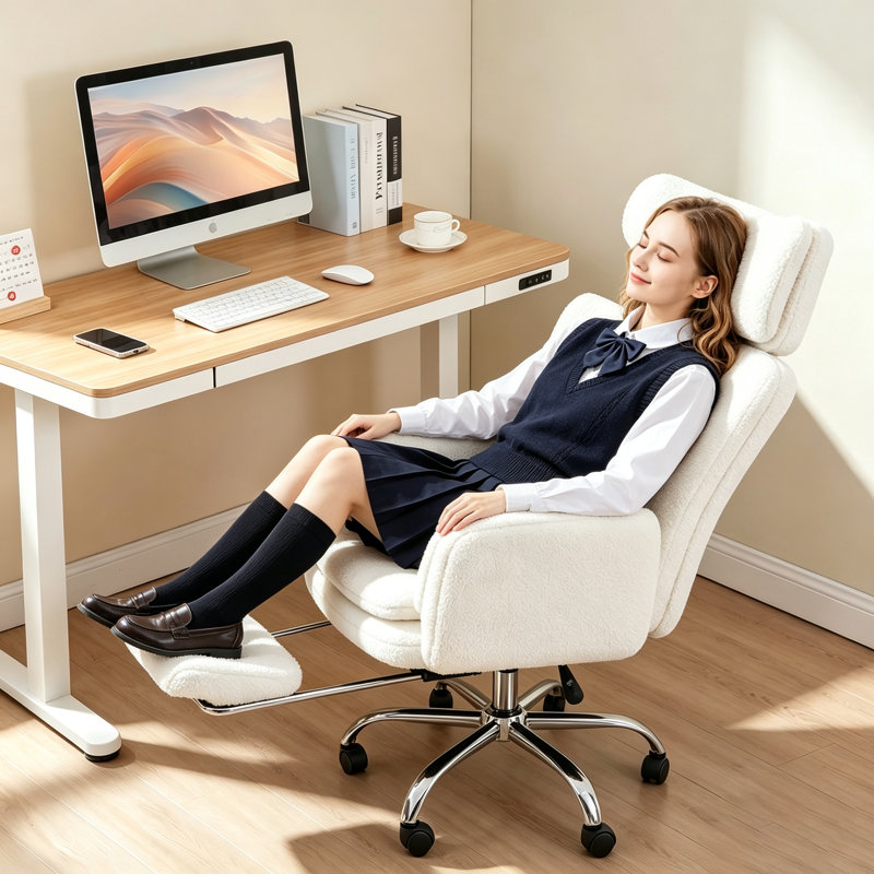 Fauteuil Criss, Peluche blanche