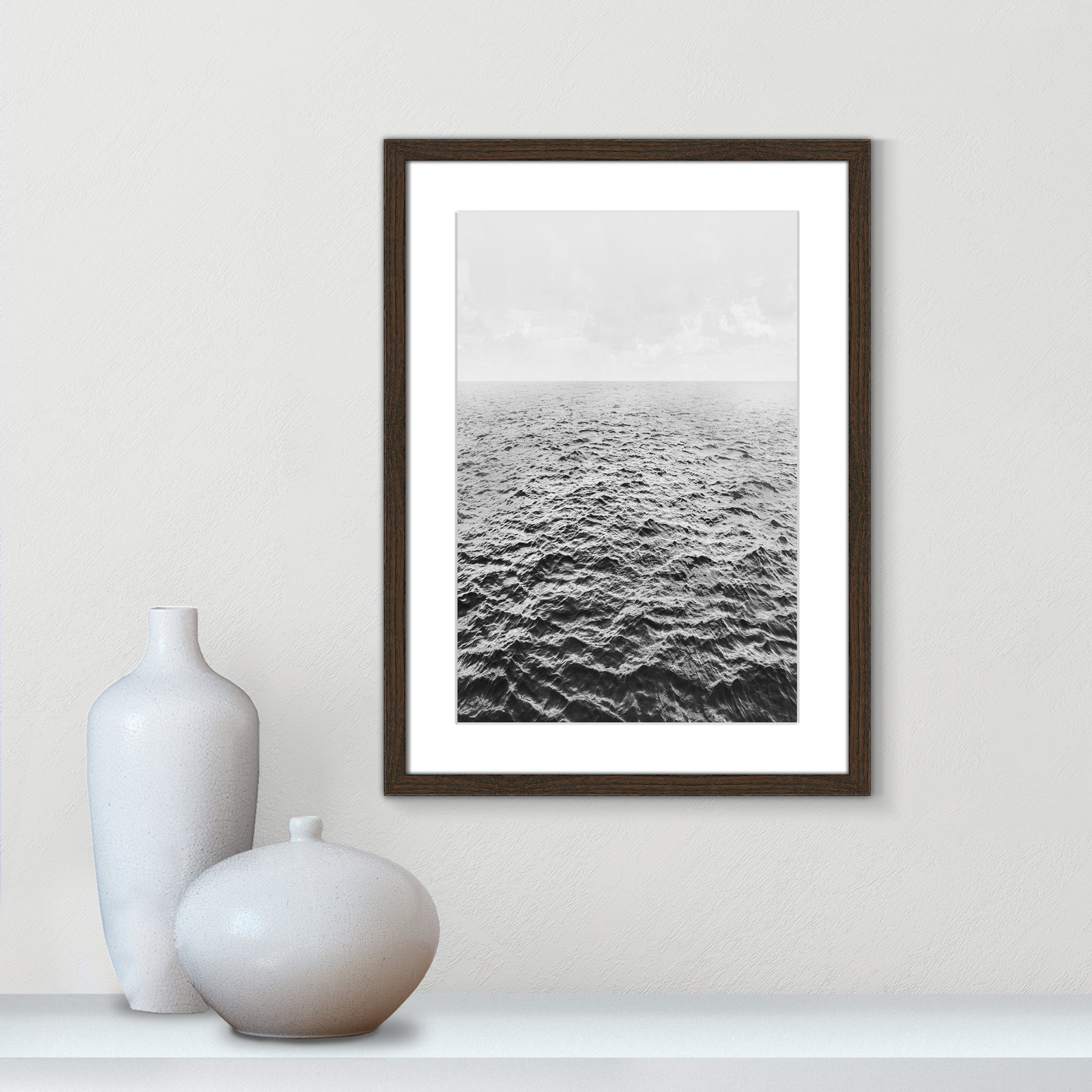 Anali "Rolling in" Print by Mike Calascibetta, 17" W x 23" H x 0.75" D, Walnut Wood Grain