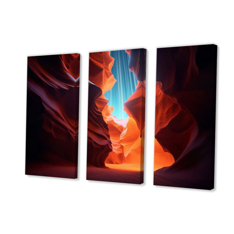 Upper Antelope Canyon IV sur toile, reproduction de 3 pièces, H 28 po x l 36 po x P 1 po