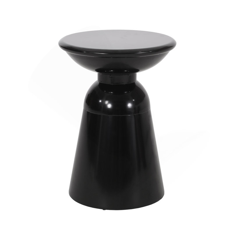 Outdoor Metal End Table -Large, Black, Black, Black