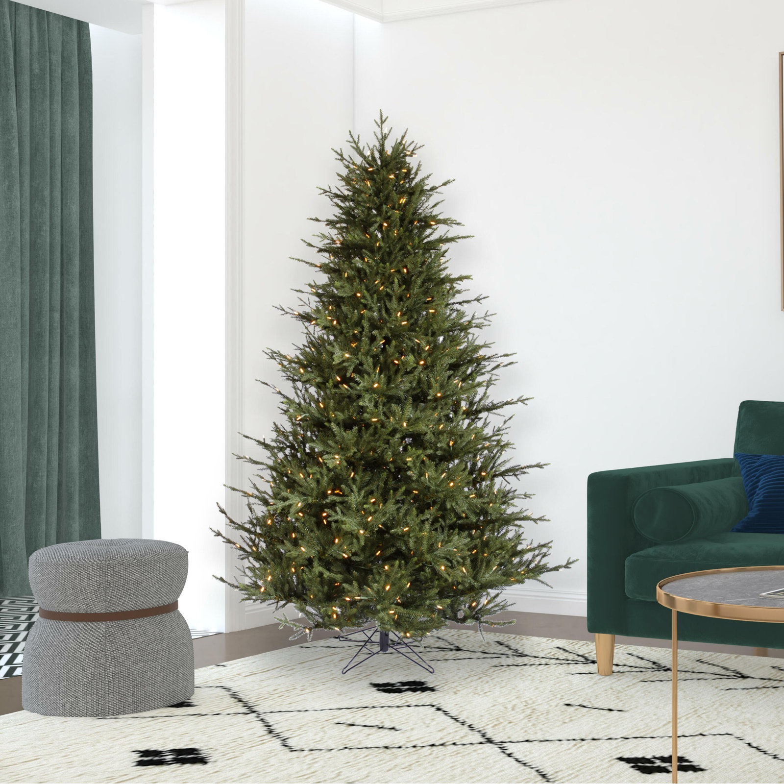 8.5' Pre-Lit Fir Christmas Tree, 6.5' H