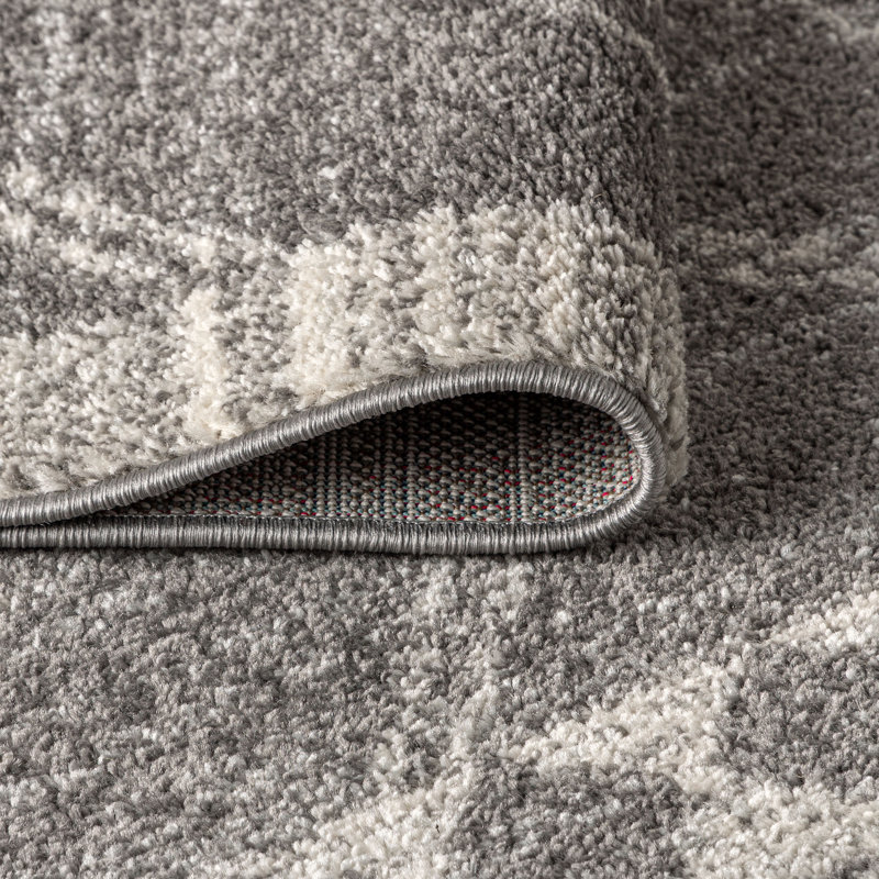 Amir Moroccan Beni Souk Gray/Cream Rug, Round 7'10"