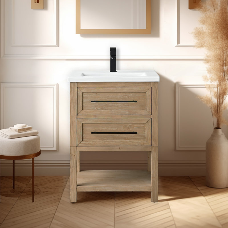Ensemble de meuble-lavabo simple 24 po Bickley, Essence de sapin