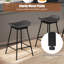 Ensemble de 4 tabourets de bar pivotants rembourrés sans dossier en similicuir noir-1552160845-1552160848
