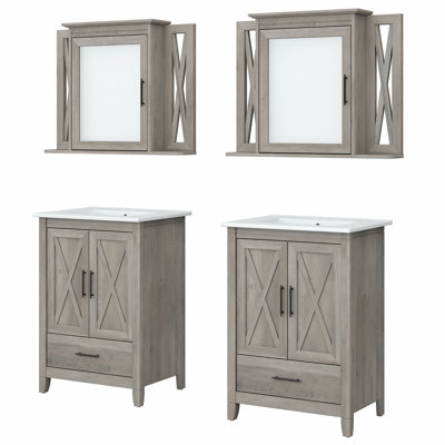 Ensemble de meuble-lavabo double 32 "avec miroir Edion