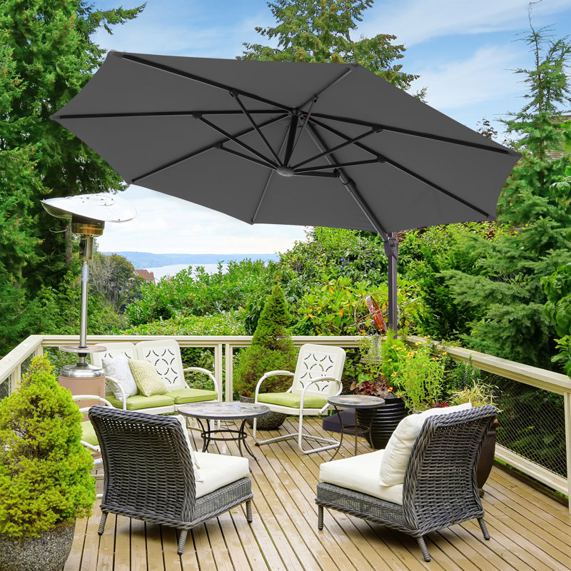 Parasol en porte-à-faux 11 pi Daljeet, Anthracite
