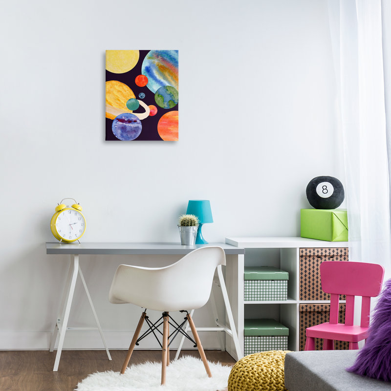 Planète galaxie dans l'espace, conception de Corinne Rose Designs, H 20 po x l 16 po