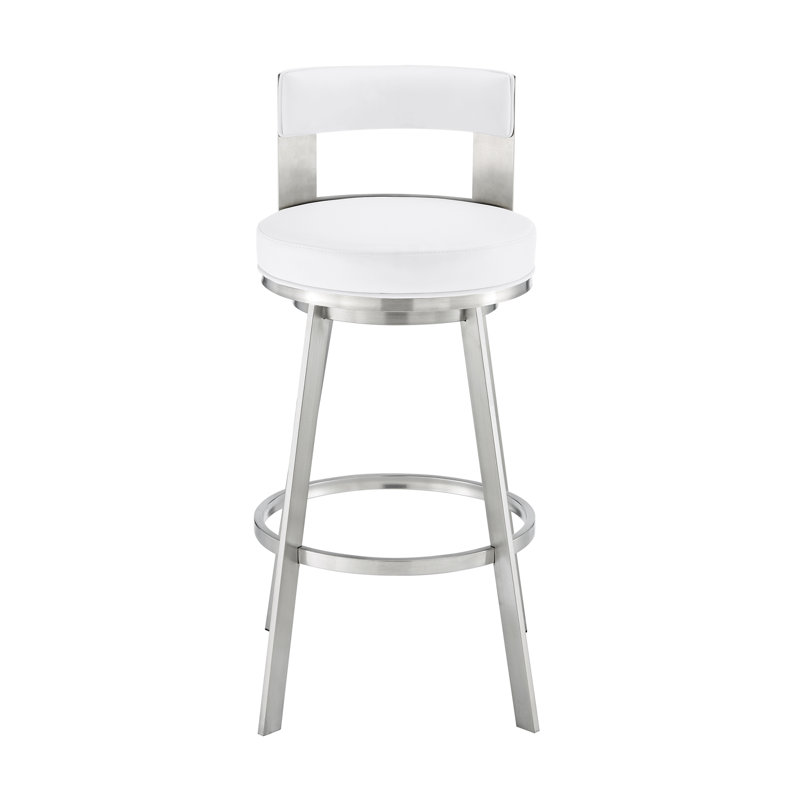 Tabouret de bar à hauteur de comptoir en acier inoxydable et pivotant Kevontae