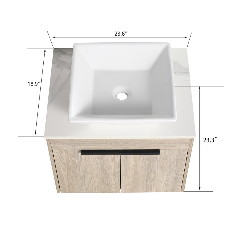  Meuble-lavabo mural avec lavabo, 24"